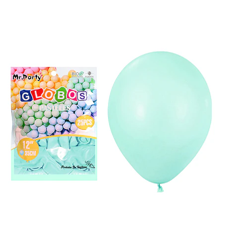 Globos de látex pastel azul tiffany 35cm 25pcs