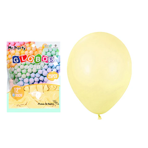 Globos de látex pastel amarillo 35cm 25pcs