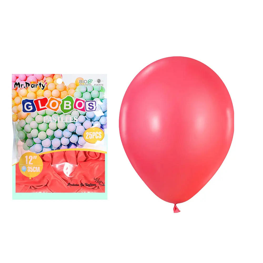 Globos de látex pastel rojo 35cm 25pcs