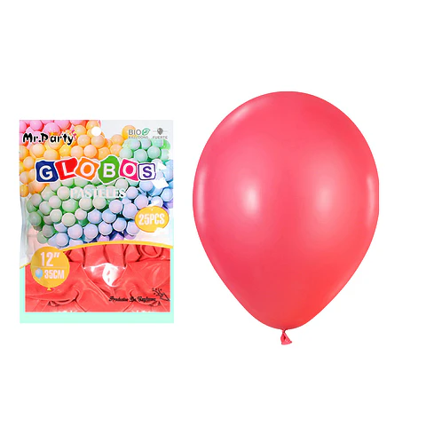 Globos de látex pastel rojo 35cm 25pcs