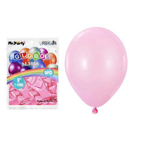 Globos de látex rosa claro mate 25cm 50pcs