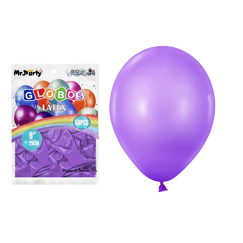 Globos de látex morado mate 25cm 50pcs