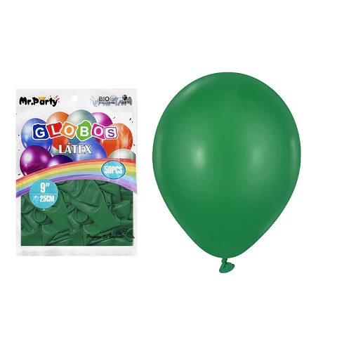 Globos de látex verde oscuro mate 25cm 50pcs