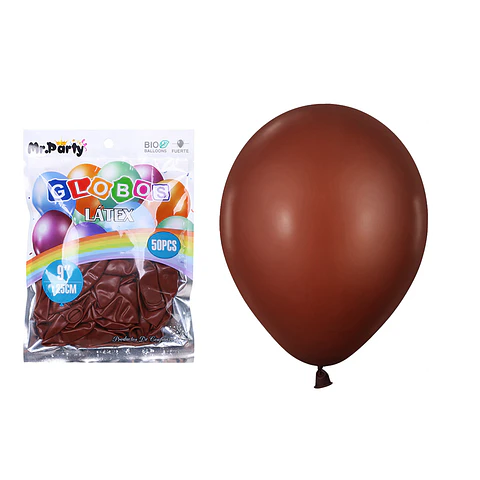 Globos de látex café mate 25cm 50pcs