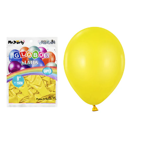 Globos de látex amarillo mate 25cm 50pcs