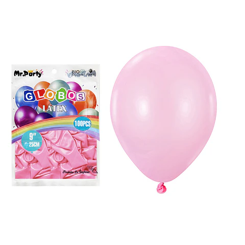Globos de látex rosa mate 25cm 100pcs