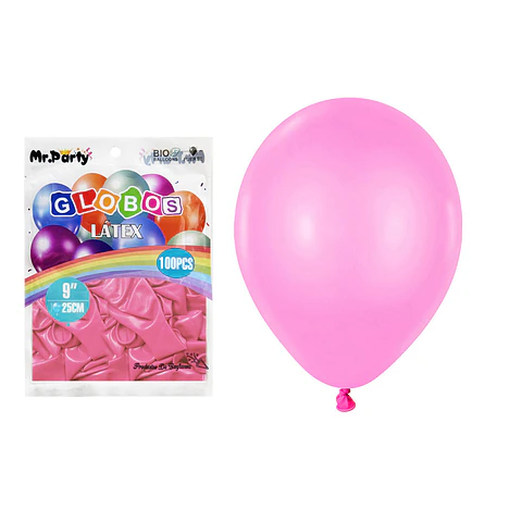Globos de látex rosa oscura mate 25cm 100pcs