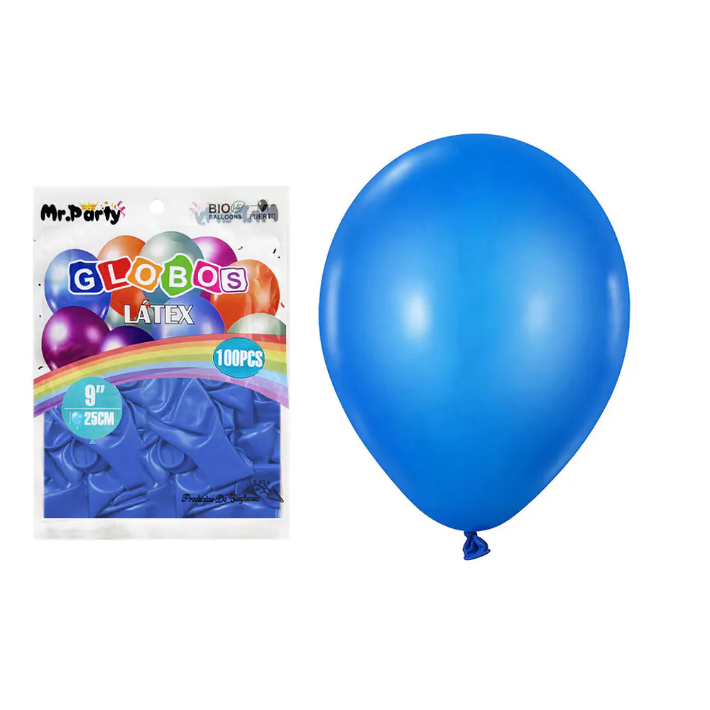 Globos de látex azul oscuro mate 25cm 100pcs