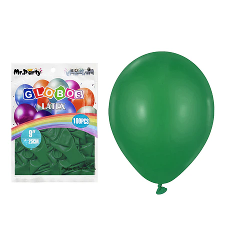 Globos de látex verde oscuro mate 25cm 100pcs