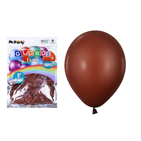 Globos de látex café mate 25cm 100pcs