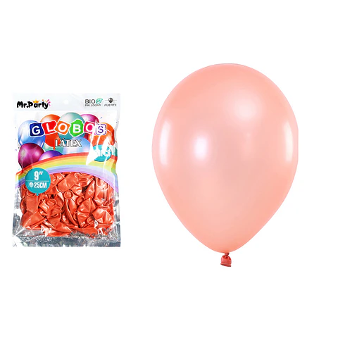 Globos de látex perlado dorado rosa 25cm 100pcs