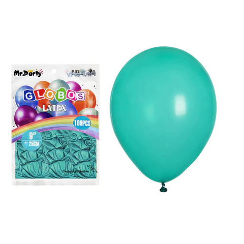 Globos de látex perlado verde oscuro 25cm 100pcs