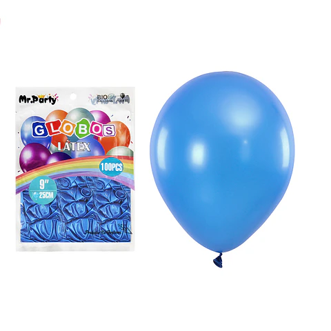 Globos de látex perlado azul oscuro 25cm 100pcs