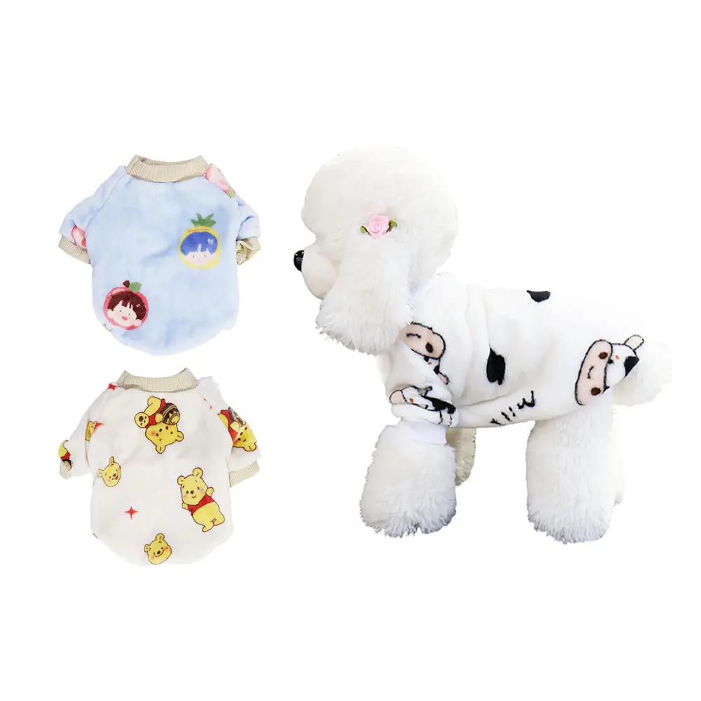 Ropa de franela para mascota M 25*40*26cm 12pcs Diseño Aleatorio