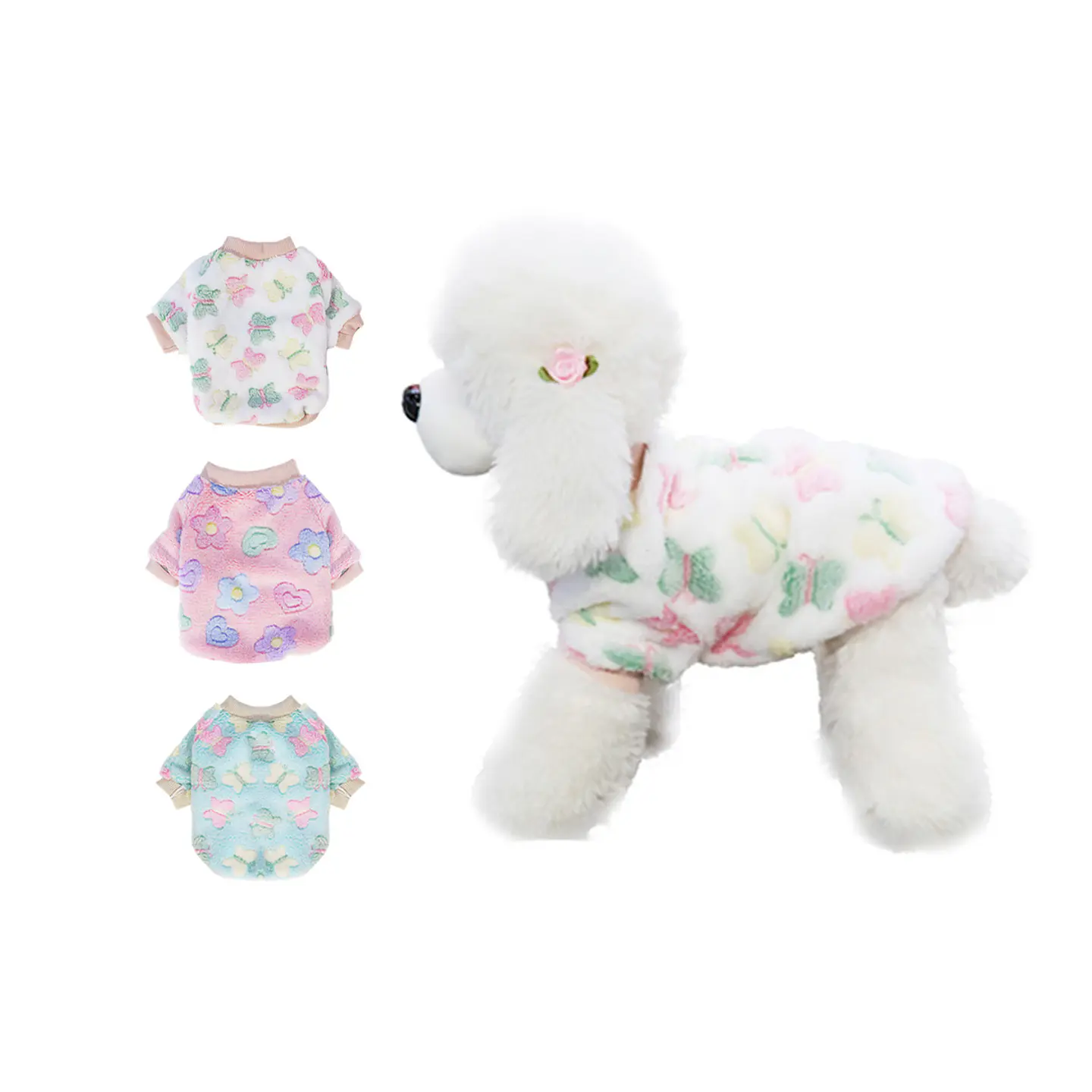 Ropa de franela para mascota L 30*45*29cm 12pcs Diseño Aleatorio 1