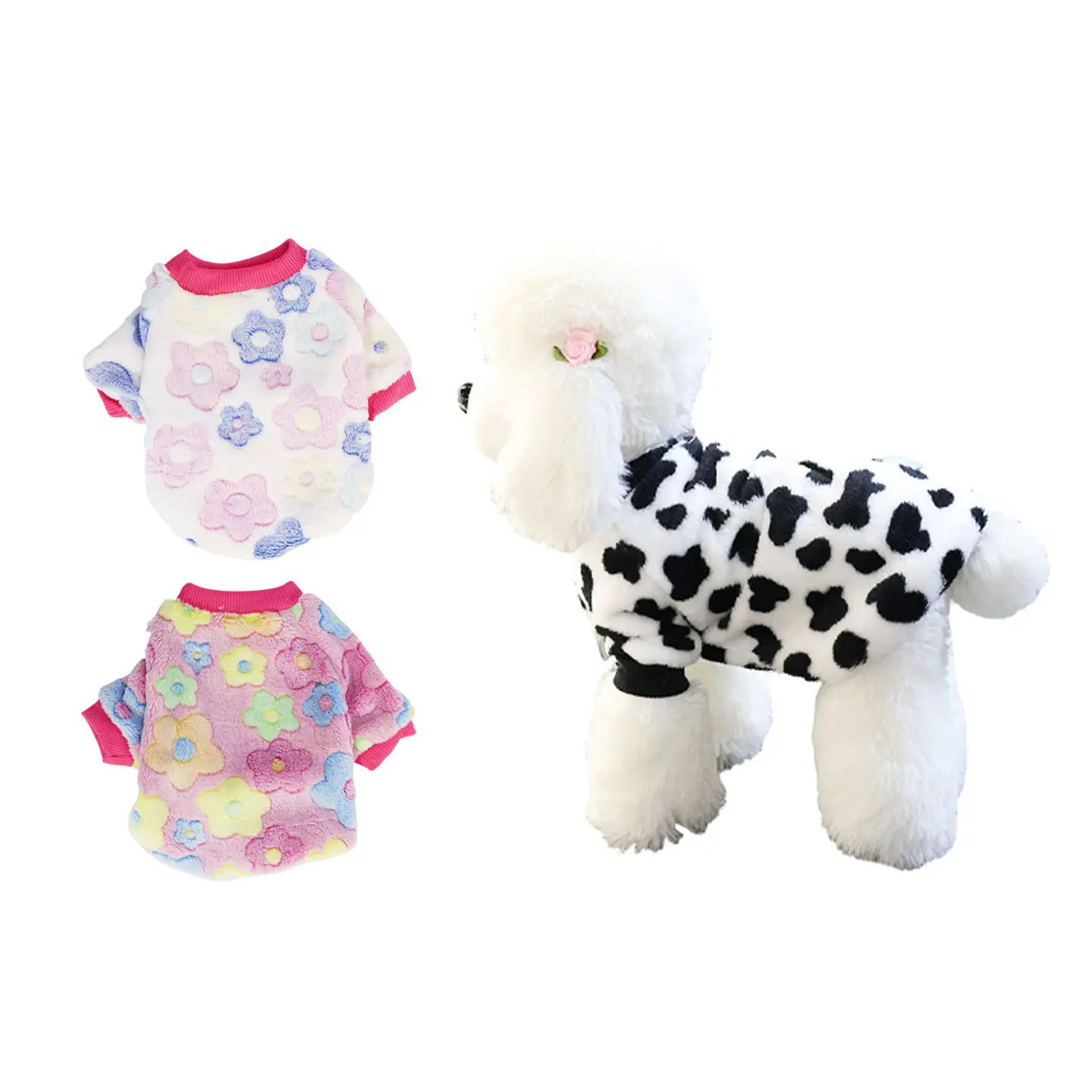 Ropa de franela para mascota S 20*35*23cm 12pcs Diseño Aleatorio 1