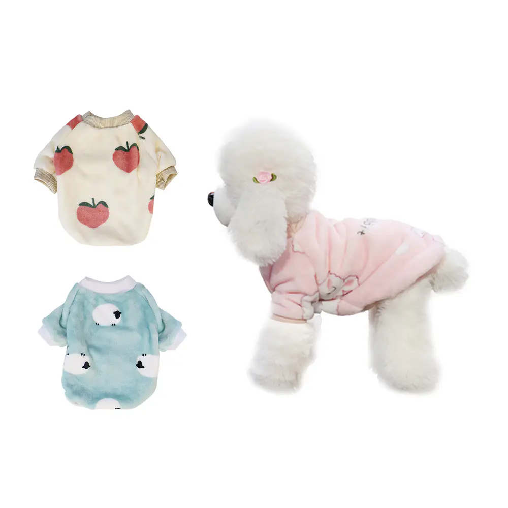 Ropa de franela para mascota S 20*35*23cm 12pcs Diseño Aleatorio
