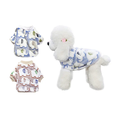 Ropa de franela para mascota S 20*35*23cm 12pcs Color Aleatorio