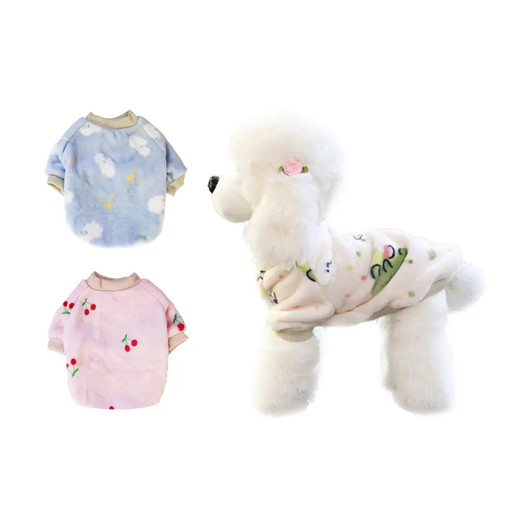 Ropa de franela para mascota S 20*35*23cm 12pcs Diseño Aleatorio