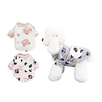 Ropa de franela para mascota S 20*35*23cm 12pcs Diseño Aleatorio