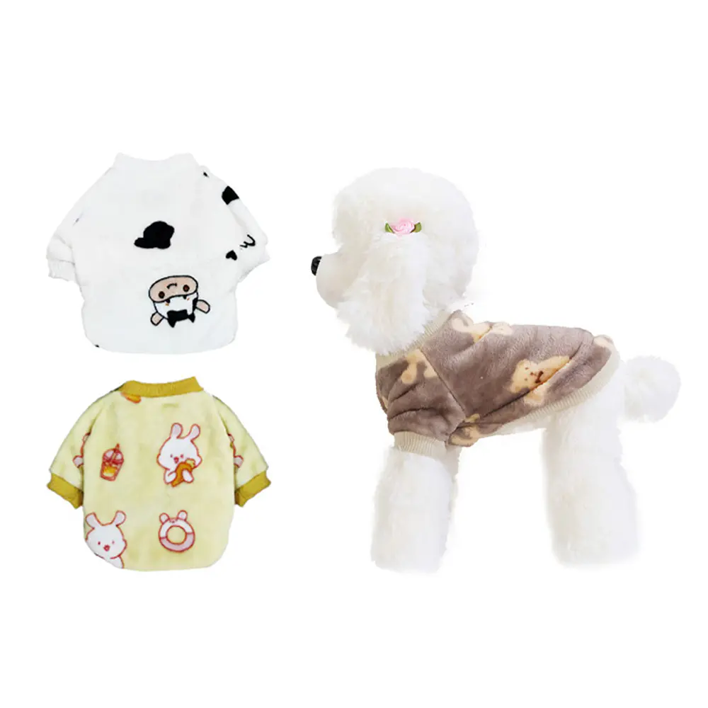 Ropa de franela para mascota S 20*35*23cm 12pcs Diseño Aleatorio