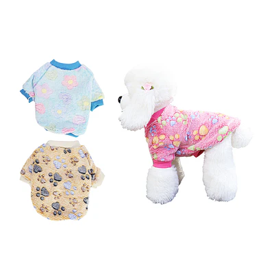 Ropa de franela para mascota M 25*40*26cm 12pcs Diseño Aleatorio