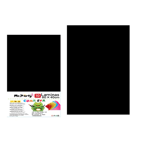 Goma eva negro sin glitter 40*60cm 10pcs