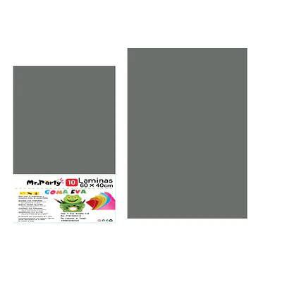 Goma eva gris sin glitter 40*60cm 10pcs