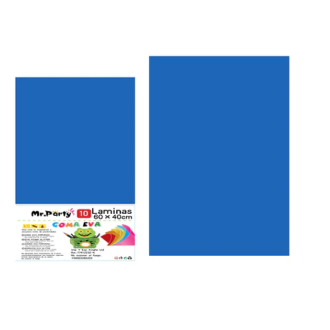 Goma eva azul oscura sin glitter 40*60cm 10pcs