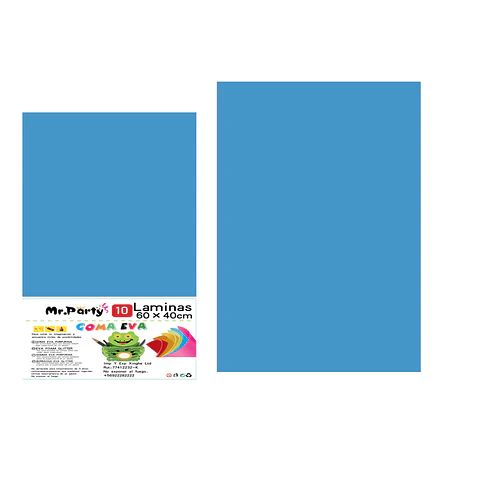 Goma eva azul clara sin glitter 40*60cm 10pcs