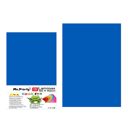 Goma eva azul sin glitter 40*60cm 10pcs