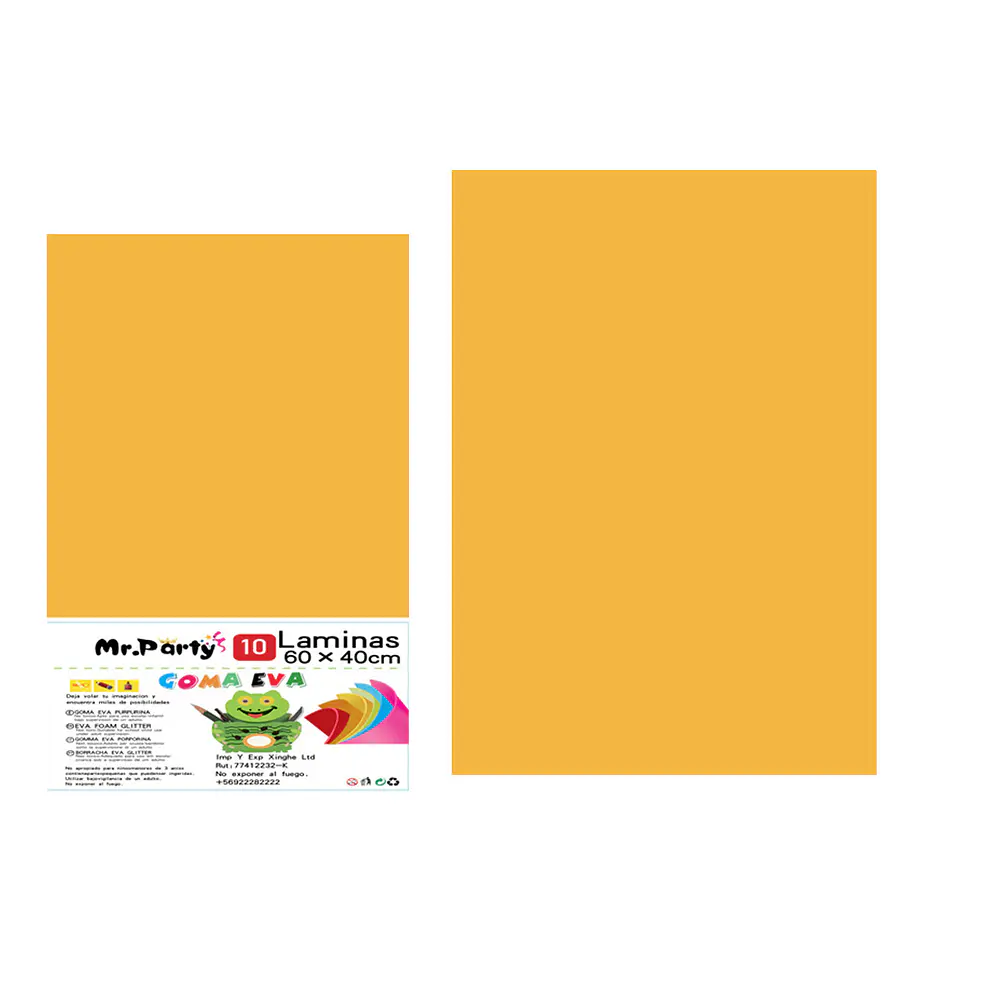 Goma eva naranja sin glitter 40*60cm 10pcs