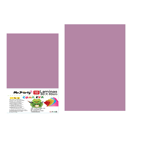 Goma eva rosado sin glitter 40*60cm 10pcs