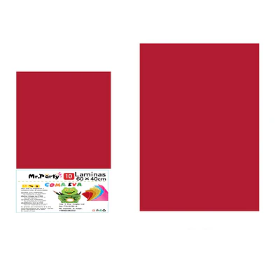 Goma eva rojo sin glitter 40*60cm 10pcs