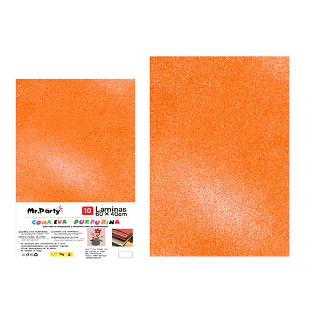 Goma eva con glitter 40*60cm 10pcs