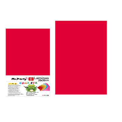 Goma Eva sin glitter roja 20*30cm 6pcs