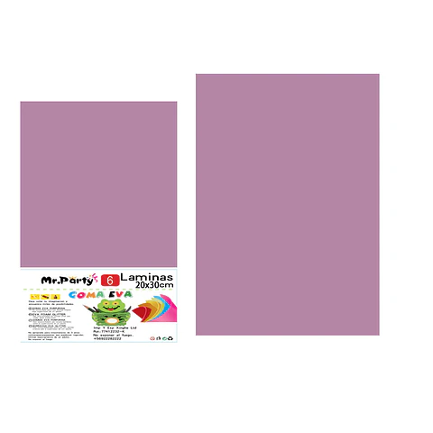 Goma Eva sin glitter rosa 20*30cm 6pcs