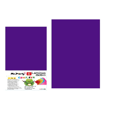Goma Eva sin glitter morado oscuro 20*30cm 6pcs