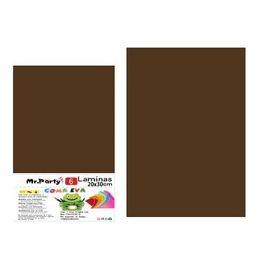 Goma Eva sin glitter café 20*30cm 6pcs