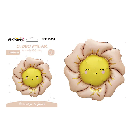 Globo metálico de flor champán mate 104*104cm