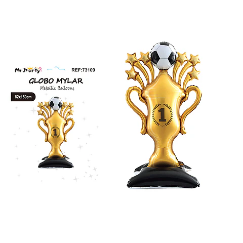 Globo metálico copa de fútbol gigante de pie 82*150cm