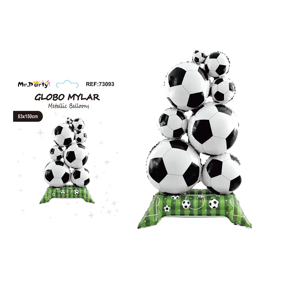 Globo metálico en torre de fútbol gigante de pie 83*150cm