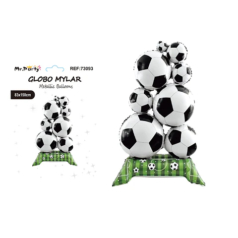 Globo metálico en torre de fútbol gigante de pie 83*150cm