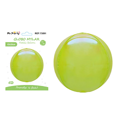 Globo metálico esfera 4D verde 63*28cm