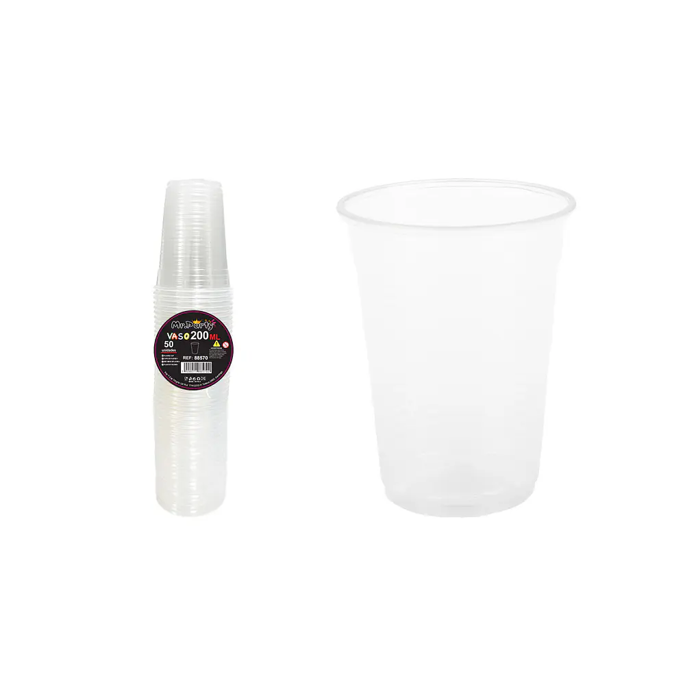 Vasos plásticos transparente 200ML 50pcs