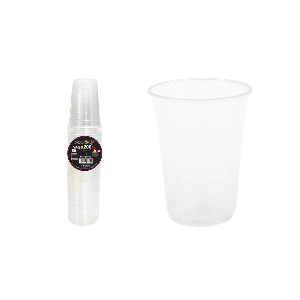 Vasos plásticos transparente 200ML 50pcs 1