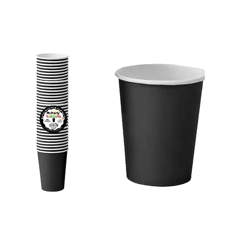 Vasos de papel negro 200ml 40pcs