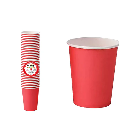 Vasos de papel rojo 200ml 40pcs