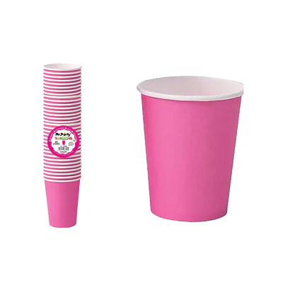 Vasos de papel fucsia 200ml 40pcs