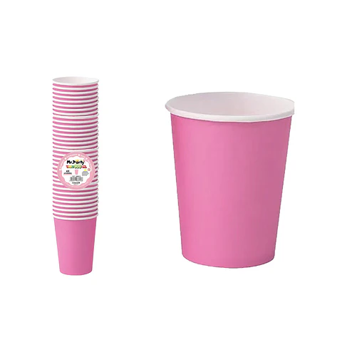 Vasos de papel rosa 200ml 40pcs